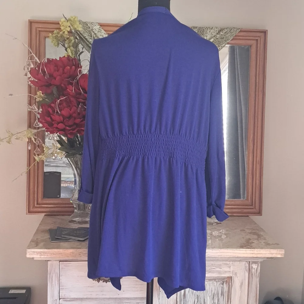 Style & Co Large Sweater Wrap in Royal Blue - Picture 3 of 4